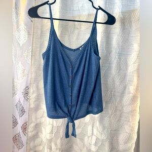 Hippie Rose Blue Buttoned Tie-Front Camisole